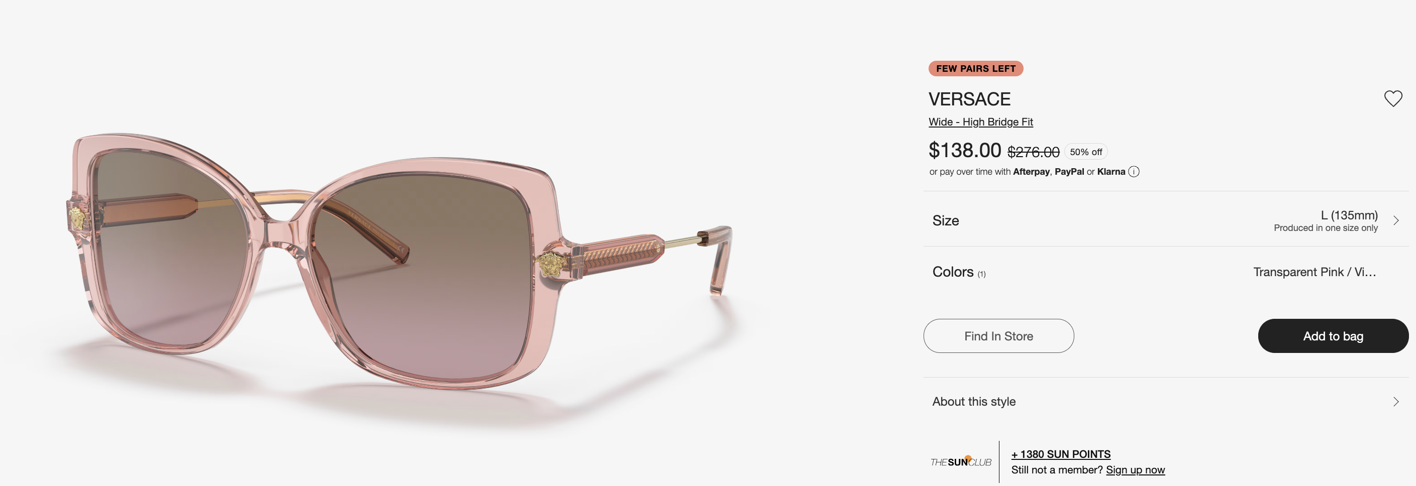 VERSACE • Gafas/Lentes de Mujer en Promoción Online